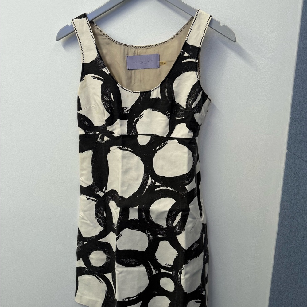 Vera Wang Lavender Label Black and White Midi Dress